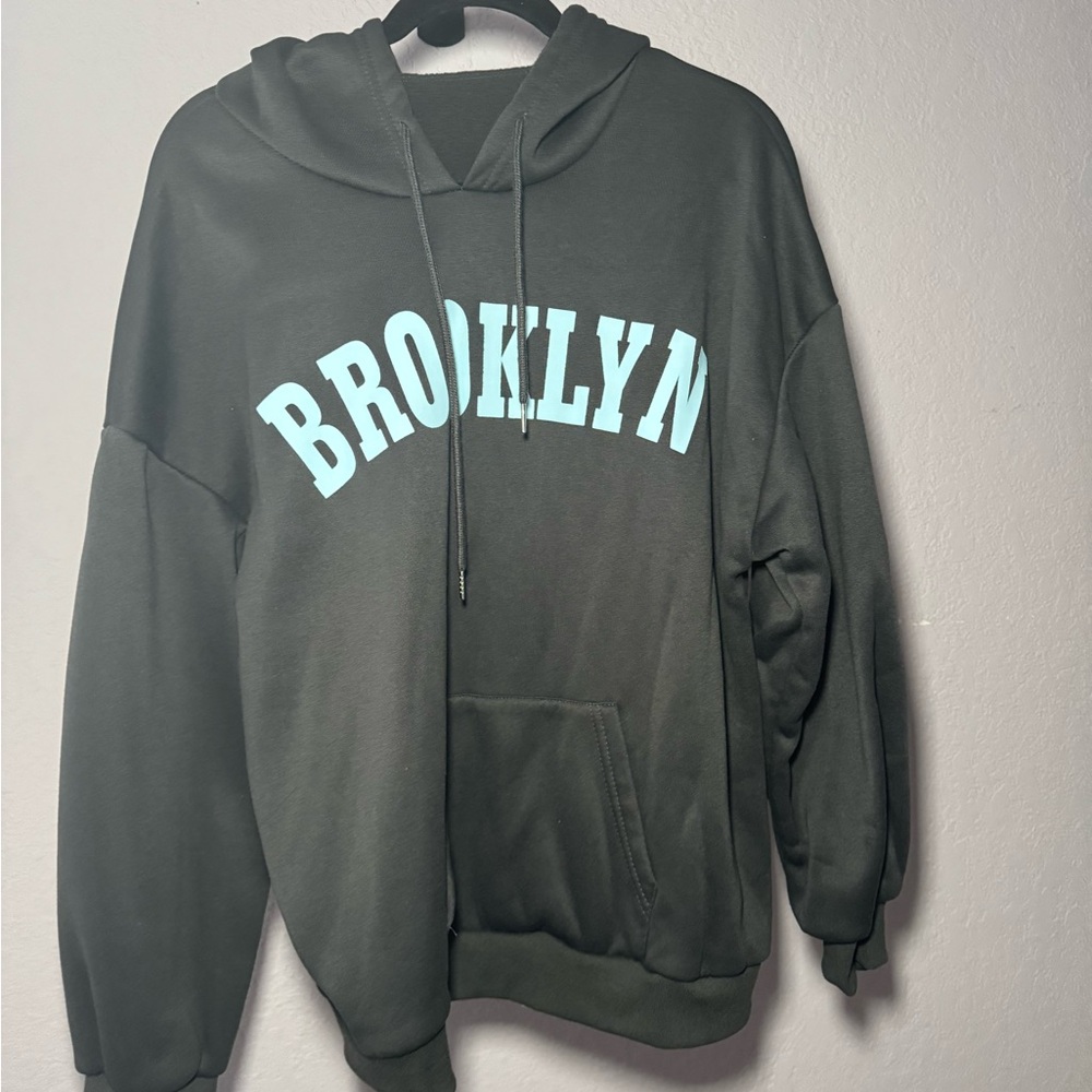 Black Pullover Hoodie with Brooklyn Graphic